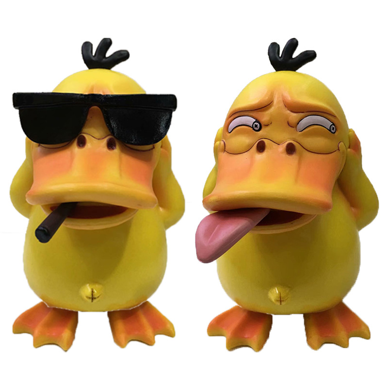 金诺盛宠物小精灵gk色色猥琐可达鸭手办盒装可换装酷酷鸭子摆件