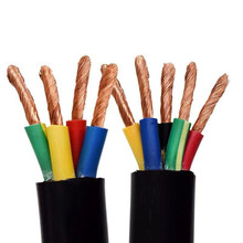 广东环威电线电缆RVV-4*6国标铜芯工程消防家装黑色多股护套线