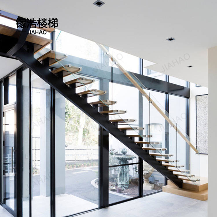 佛山厂家 复试直楼梯 钢木楼梯 单梁楼梯 可上门量尺 免费出方案