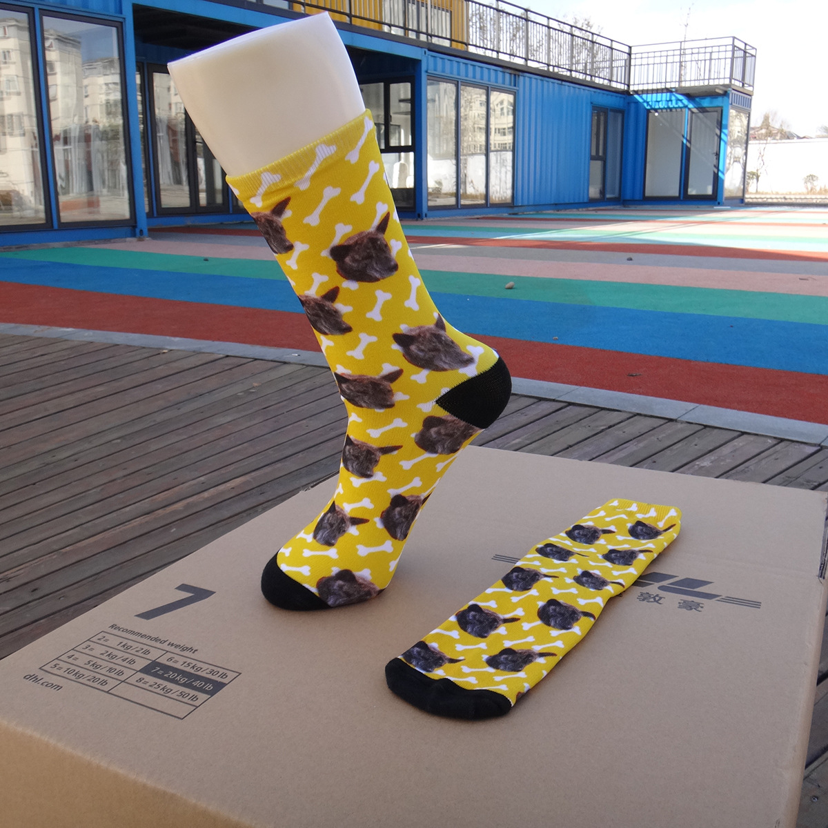 European and American Amazon Socks 360 ° DIY Mid-Calf Print Socks Sports Comic Pet Avatar Socks Men's Custom