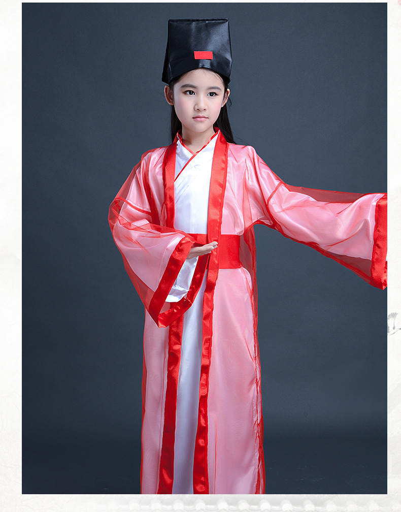 儿童国书童文艺学服书童演出服男女童古装汉服定制古代表演服装