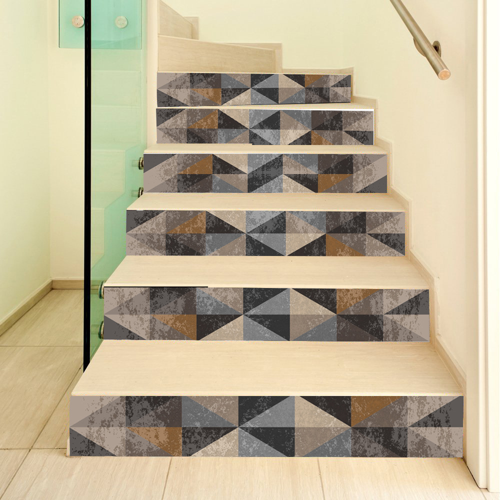 lt034复古瓷砖图案仿真楼梯贴可移水防时尚台阶装饰墙贴家居