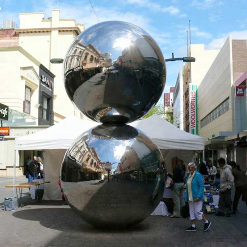 不锈钢球镜面反光不锈钢空心球金属球户外大圆球摆件银色空心铁球