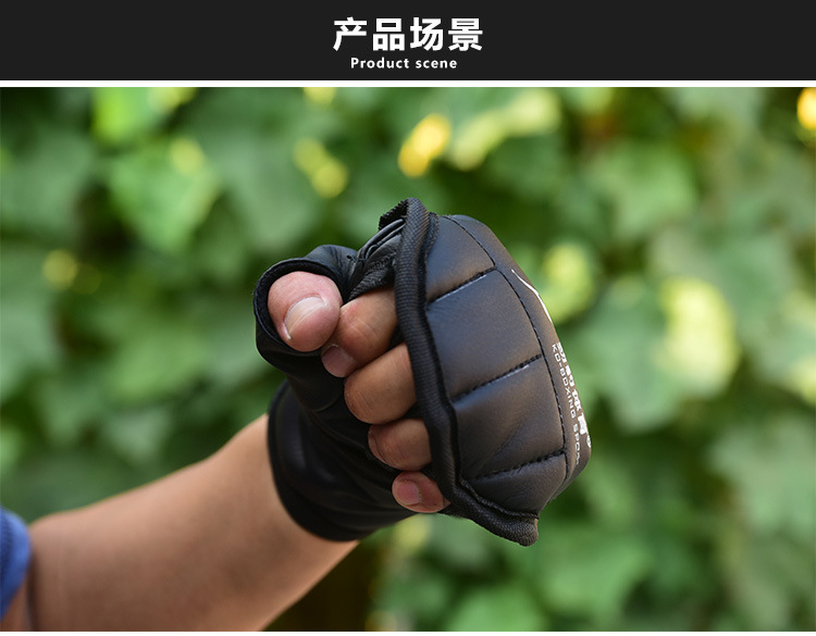 半指拳击手套男女ufc散打搏击分指沙袋训练超透气mma露指拳套