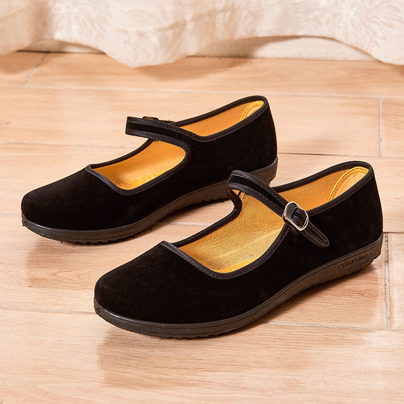 工厂直发 2019老北京布鞋 女士休闲鞋 黑一带工作鞋 酒店超市鞋