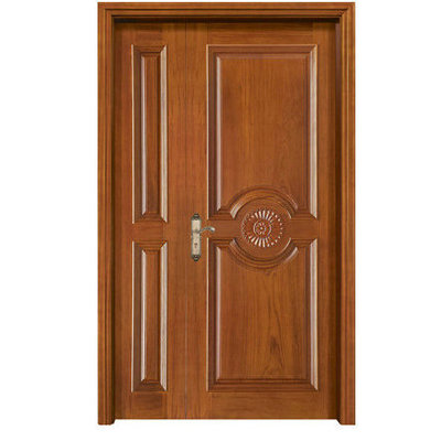 批发供应广东原木门 别墅实木门 子母门定制