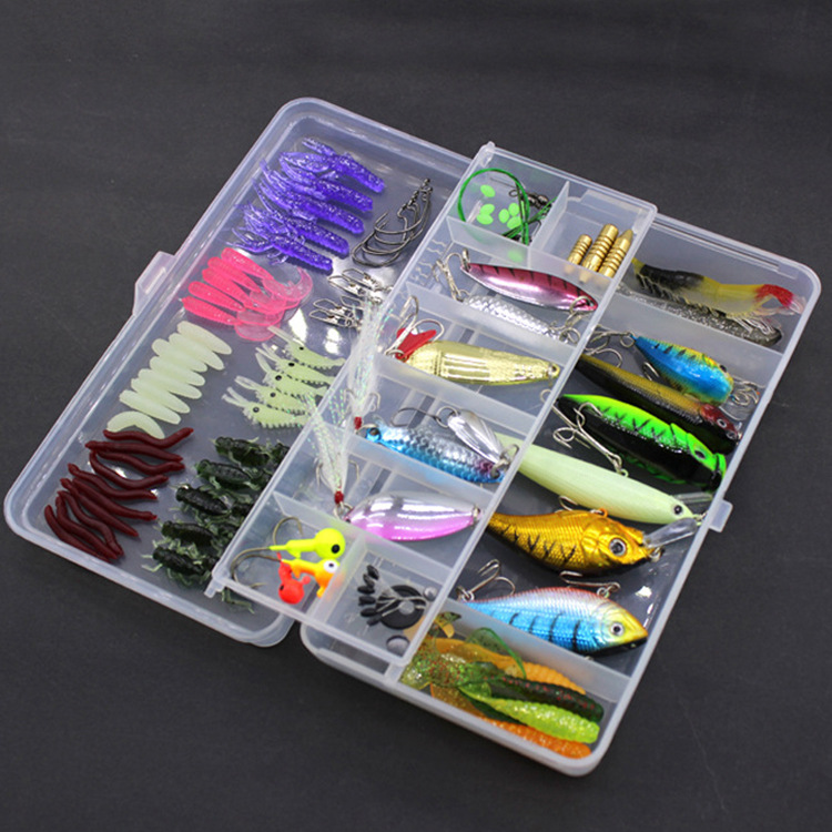 100 Pieces Lure Sets Metal Vib Hard Bait Mino Sequins Simulation Bait Fishhooks Cross-Border Lure of Fishing Gear