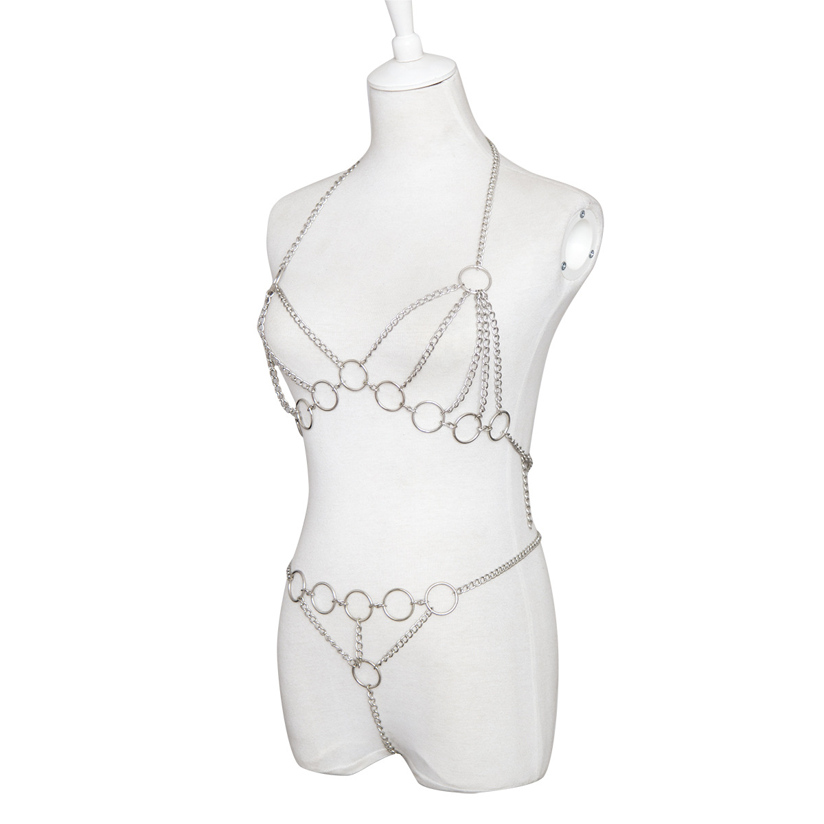 性感情趣内衣夜店角色扮演女仆金属铁链衣制服捆绑衣服套装