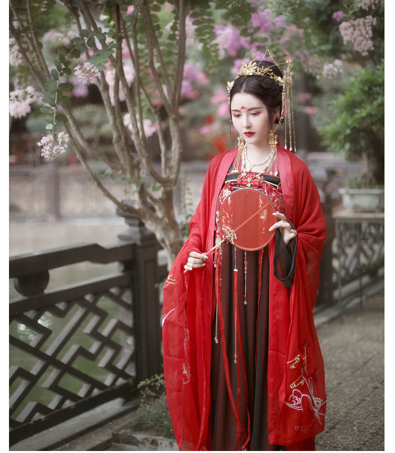 飞羽汉服原创曼珠沙华彼岸花绣花大袖衫三色入传统汉服批发