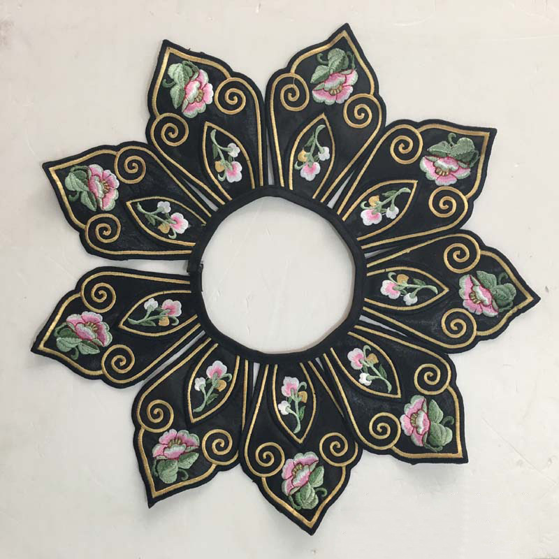 汉服云肩民族风图案刺绣贵妃披风云肩刺绣绣布裁片绣花名族刺绣