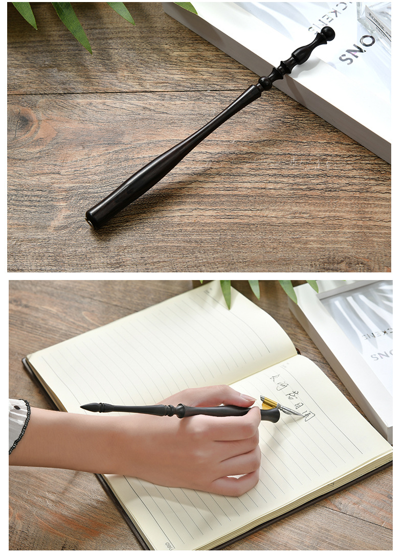 斜杆蘸水笔加logo原创灯塔杆斜笔尖圆顶塑料笔杆蘸水书法钢笔