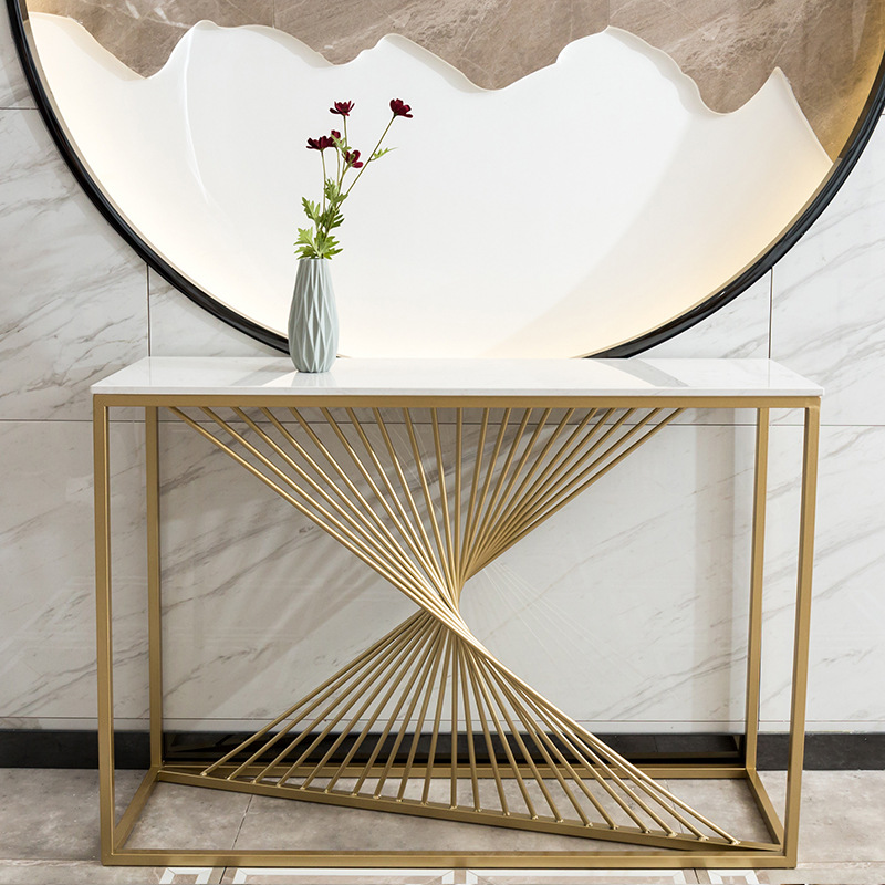 玄关大理石简约台现代靠墙长条桌轻奢整装酒店客厅进门过道条案