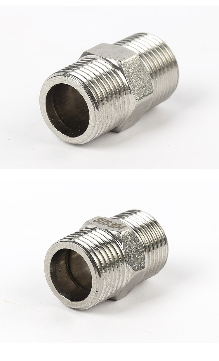 4分6分1寸不锈钢对丝接头 304不锈钢变径内外丝管古大小转换接头