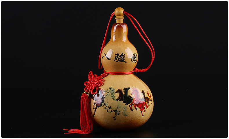 中大号葫芦贴画彩绘开口小葫芦17-30cm装饰烙画葫芦挂件文艺摆件