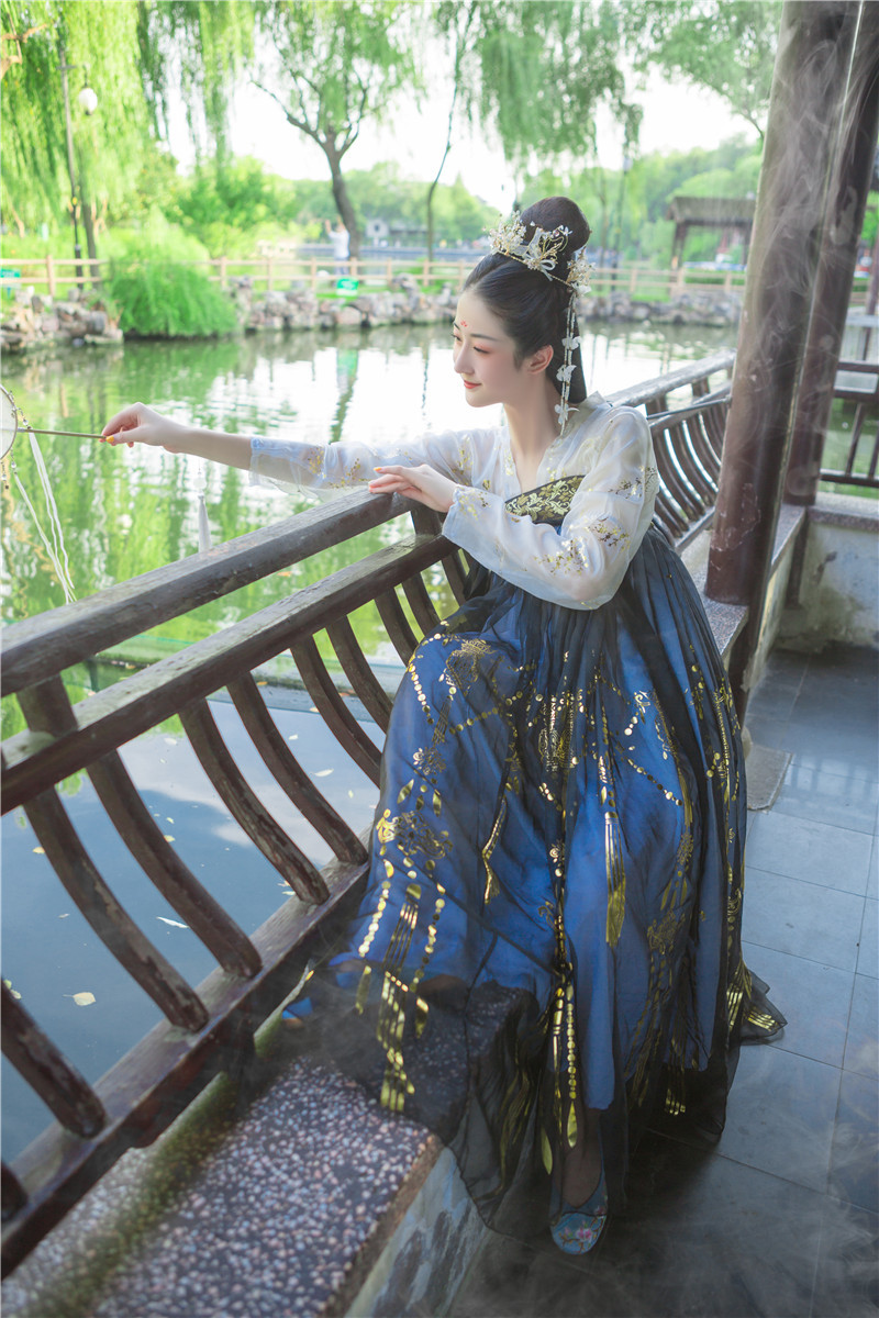 云鹤汉服女成人原创中国风仙气齐胸襦裙大摆超仙古装古风学生夏季