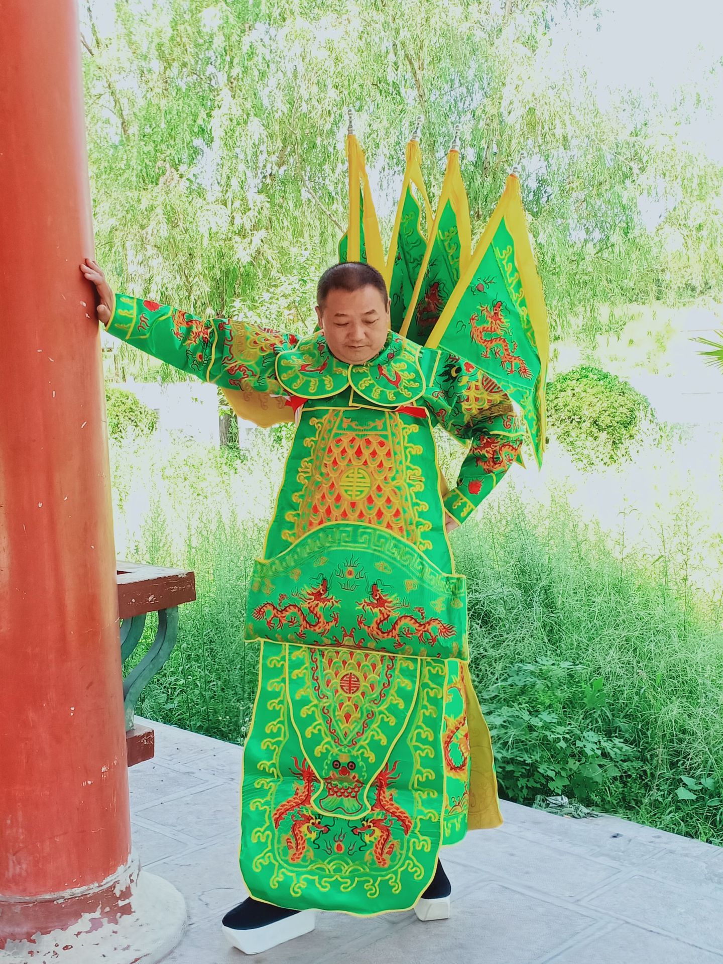 京剧衣服武生大靠戏曲武生武将花脸靠旗男电靠