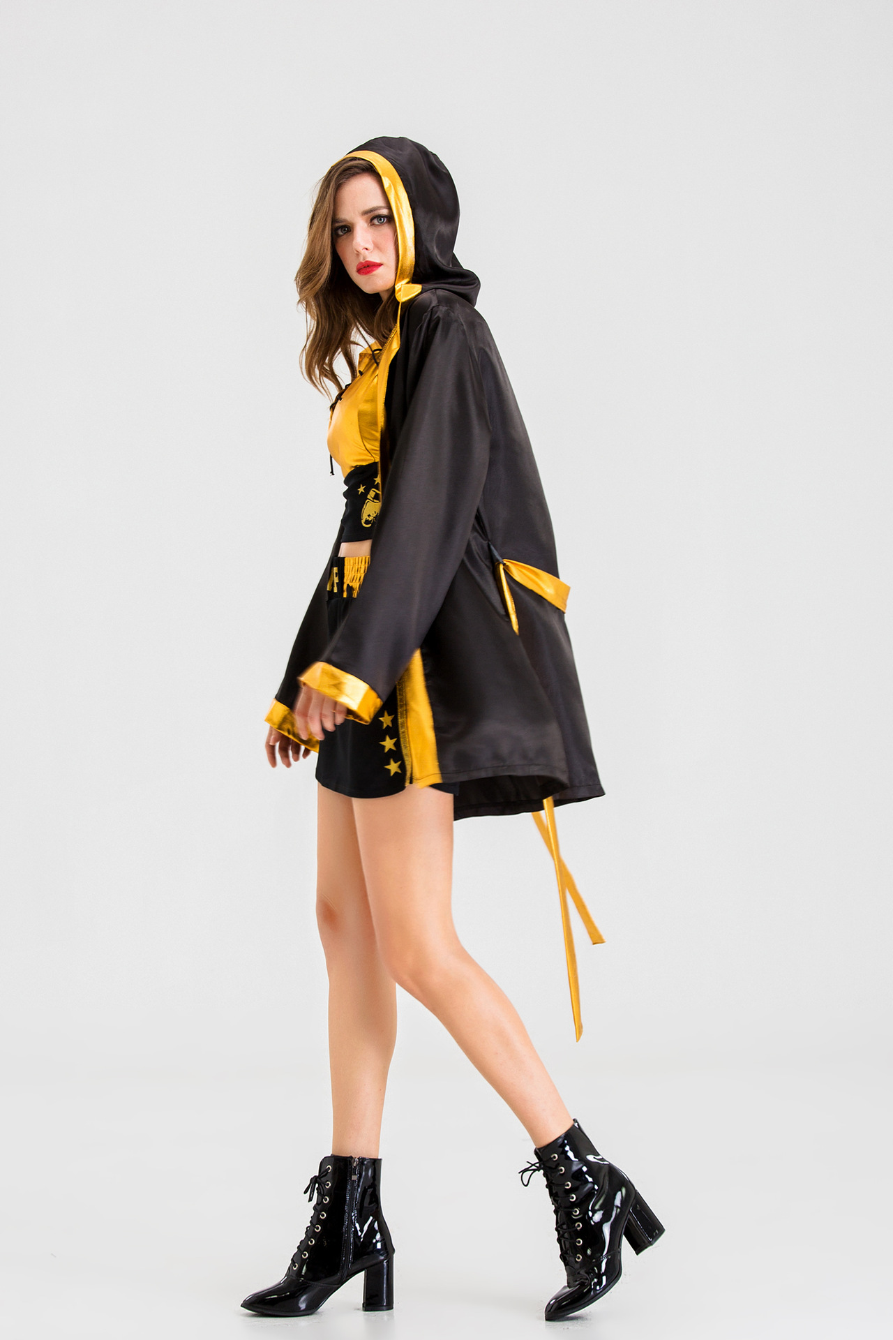 万圣节成人女战士战袍 拳击手cosplay服装披风斗篷举牌手演出服