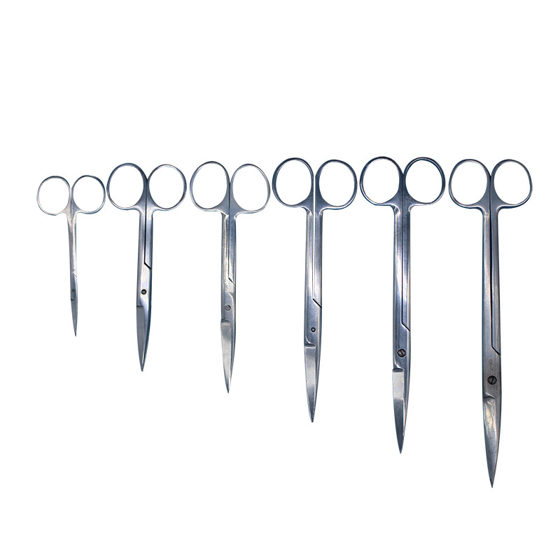 不锈钢手术剪直尖弯尖眼科剪刀直头弯头拆线剪圆柄手术剪刀20cm