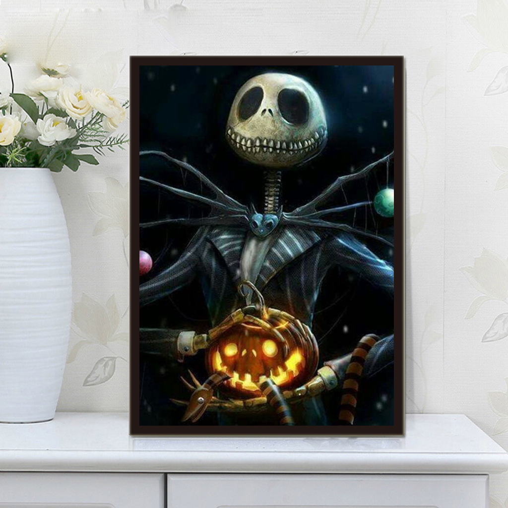 新款diy钻石画 万圣节骷髅点钻十字绣装饰画满钻 跨境专供