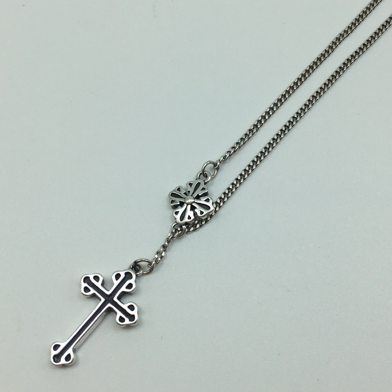 批发s925纯银十字架十字花百搭锁骨链简约韩版女生时尚泰银项链