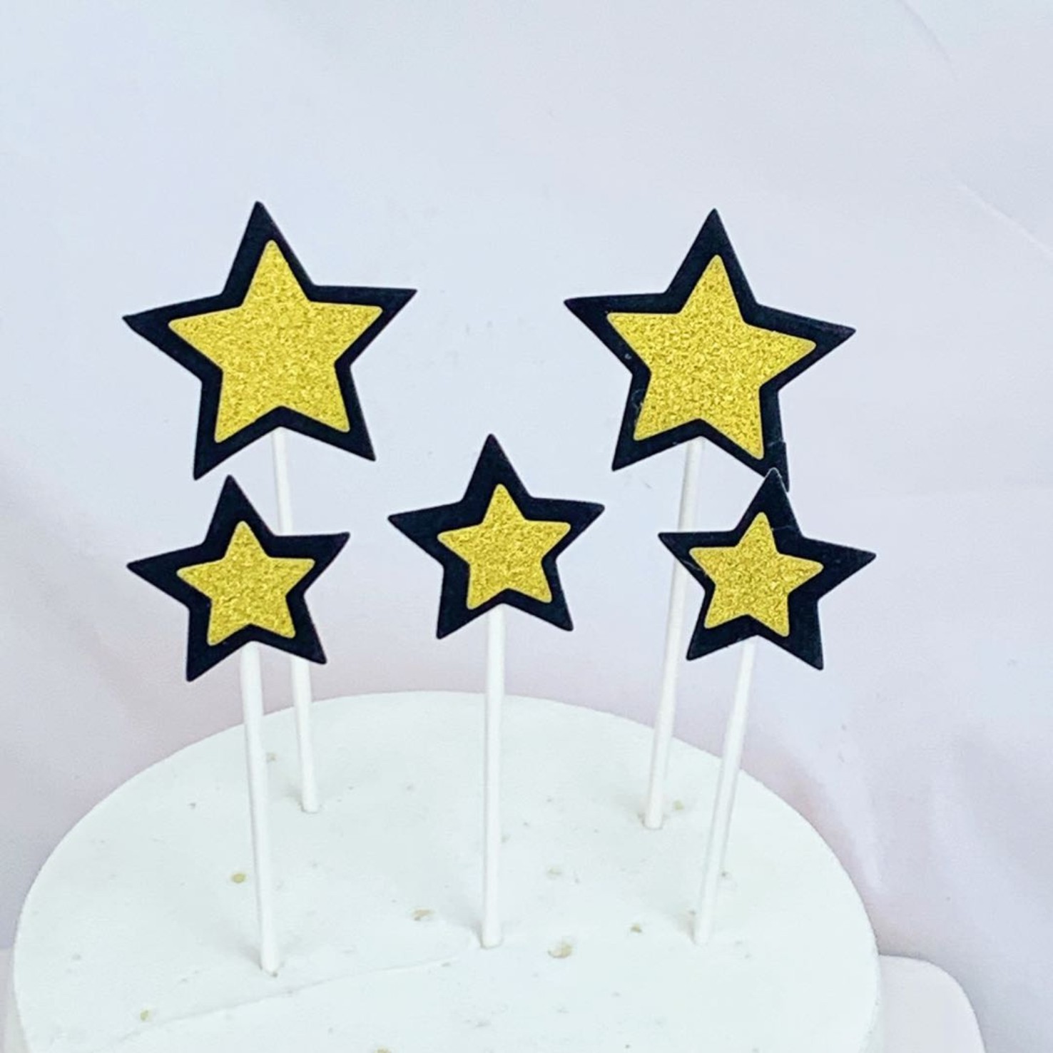 蛋糕装饰双层五角星插牌儿童生日节庆插旗diy烘焙甜品台情景装扮