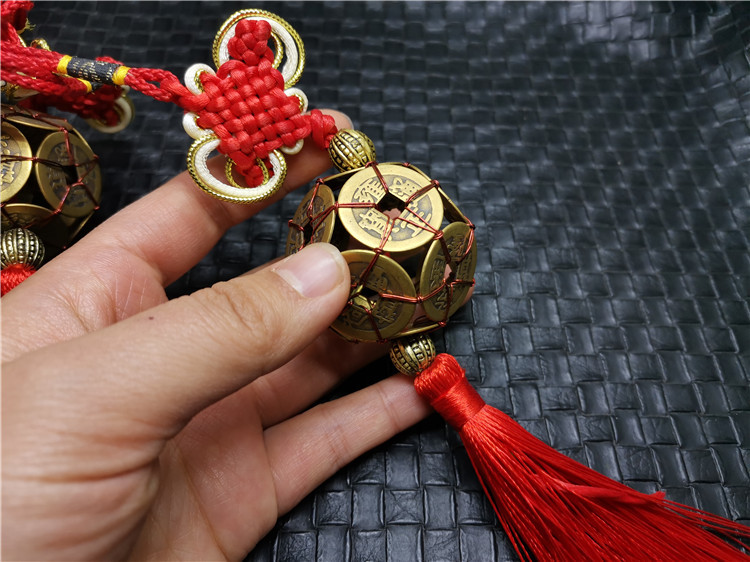 中国结 路路通 铜钱球 汽车挂件手工编制车上饰品 寓意出入平安