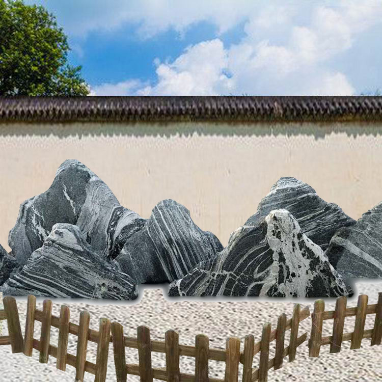 雪浪石切片石石材枯山水室内外泰山片石景观石造景石