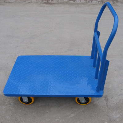 螺纹钢板平板手推车物流平板车搬运货物可折叠活把小推车48*75cm