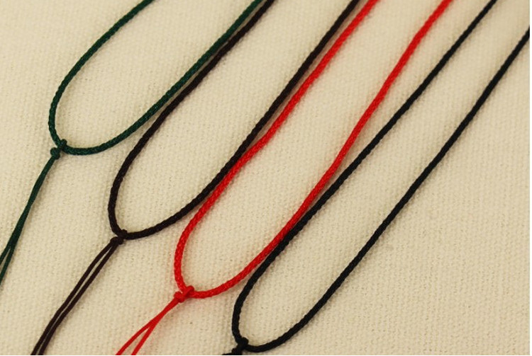 diy手编织项链绳玉石吊坠线简易珠宝红绳玉器珠宝蜜蜡细款红绳