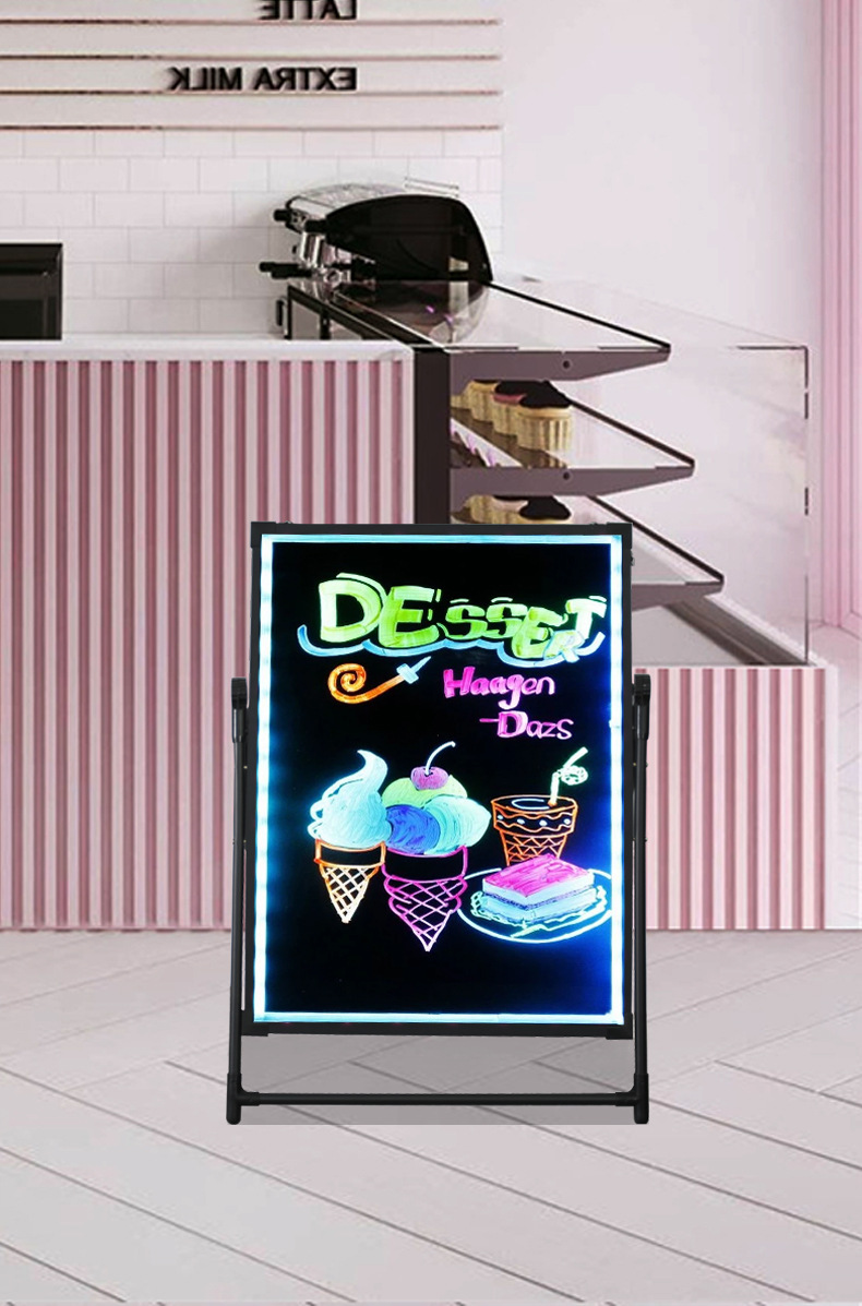 批发led电子荧光板60 80手写屏夜光闪光广告板发光黑板展示牌立式