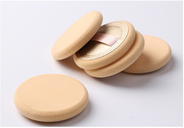 pu丝带压制乳胶粉饼粉扑定妆干湿两用圆形化妆海绵粉扑面扑干粉扑