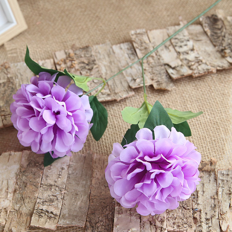 2头直径10厘米大球菊花刺球乒乓菊 婚庆爆款路引插花仿真花