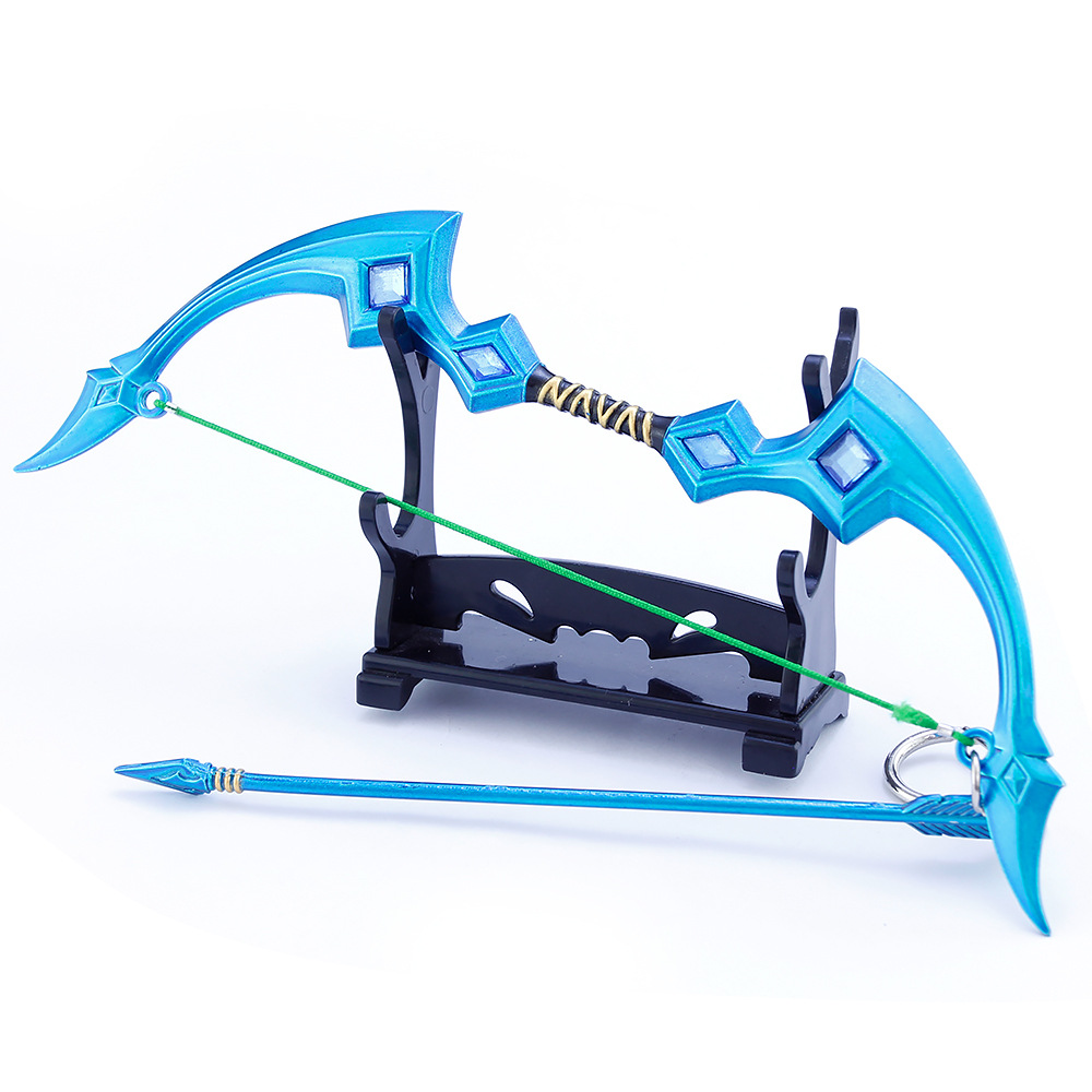 lol联盟手游周边 寒冰射手弓箭 合金武器模型 金属钥匙扣 18厘米