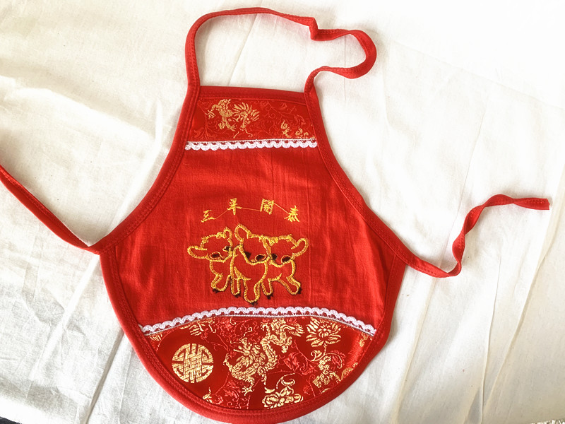 陕北民间工艺品纯手工儿童肚兜围兜十二生肖属相0-3岁满月礼物