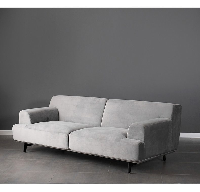 北欧风格布艺双人沙发现代简约灰色三人位沙发小户型客厅组合家具06