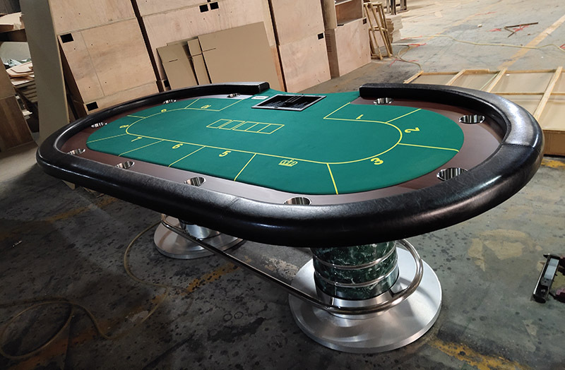 德州扑克桌圆盘脚筹码桌棋牌室娱乐台子2.4*1.2米