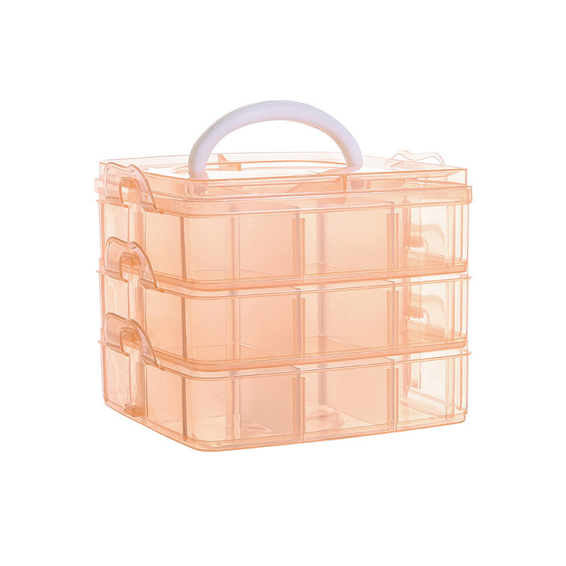Small Three-Layer 18-Grid Portable Jewelry Storage Box Hardware Tool Accessories Storage Box Lego Toy Storage Box
