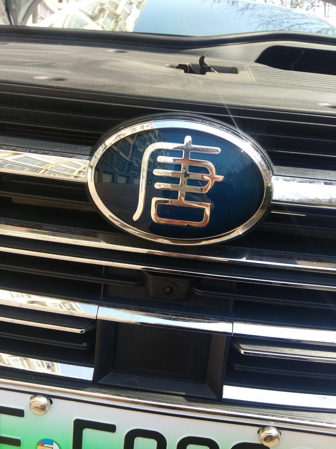 蓝底的唐大字在中间,用汉字当车标,霸气,我就喜欢和别人不一样!