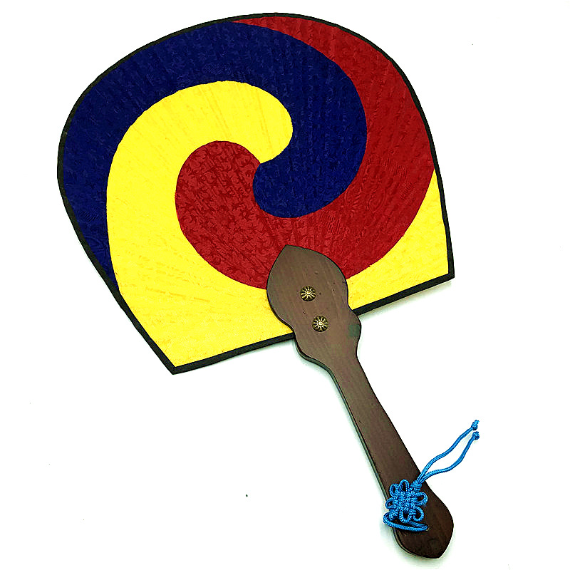 韩国民俗传统特色太极布艺扇子 装饰品墙壁挂件 朝鲜族工艺品礼品