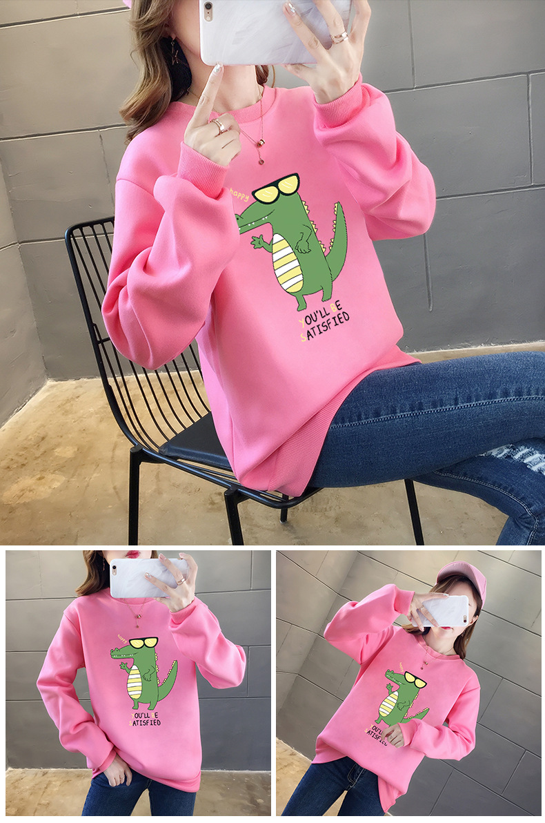 欧美秋装_欧美跨境秋装2019新款韩版宽松小恐龙女加绒上 - 阿里巴巴