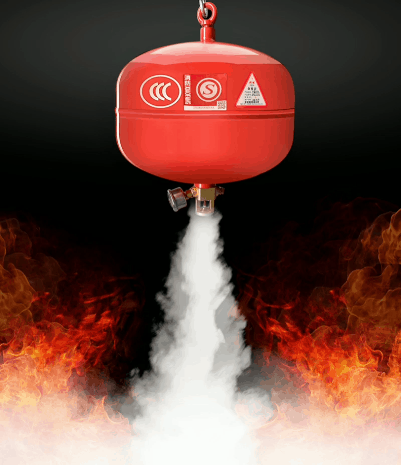 浙安消防10kg悬挂式温控七氟丙烷环保洁净气体灭火器装置xqqw10
