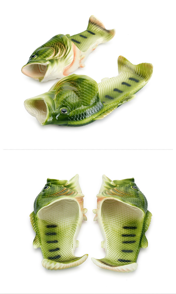 创意搞怪鱼形一字拖情侣夏季室外凉拖男女沙滩鞋潮爆款 鱼拖鞋