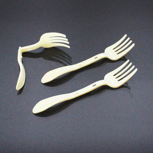 一次性塑料折叠叉子 外出携带叉勺 甜点叉勺 水果叉 厂家批发定制