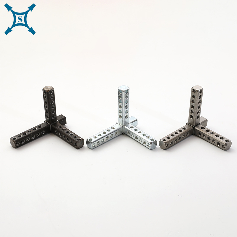 九折型材柜铁三通镀锌仿威图型钢角部件304不锈钢铁三通连接件