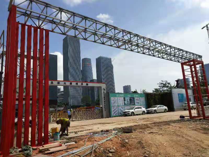建筑工地大门 铝塑板工地门 深圳市新型现代风格围挡工地大门