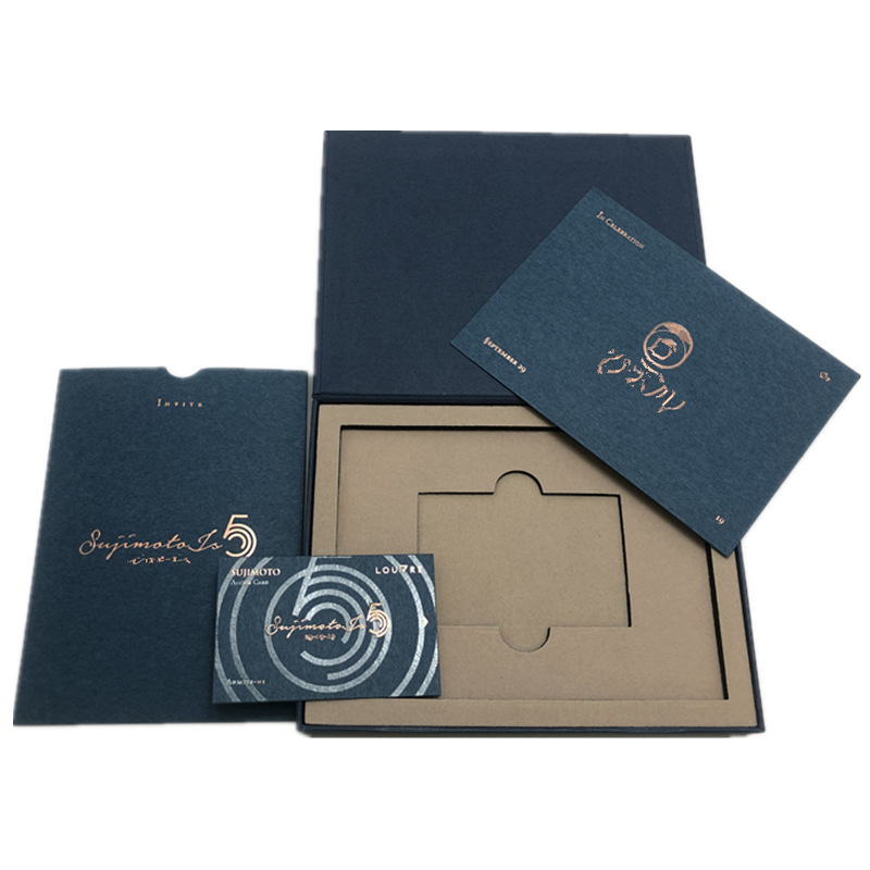 厂家定制高端感谢卡相片包装绒布eva内衬信用卡nfc卡片书形盒礼盒