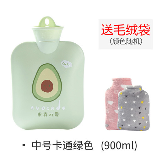 PVC Water Injection Cartoon Plush Hot Water Bag Student Cute Explosion-Proof Hand Warmer Removable and Washable Warm Feet Irrigation Hot-Water Bag