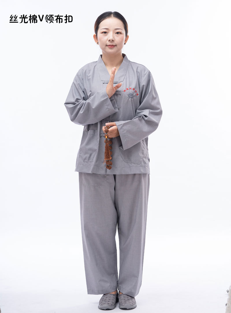 佛系禅意居士服女款套装中国风禅修服法会开光高档海清居士服僧服