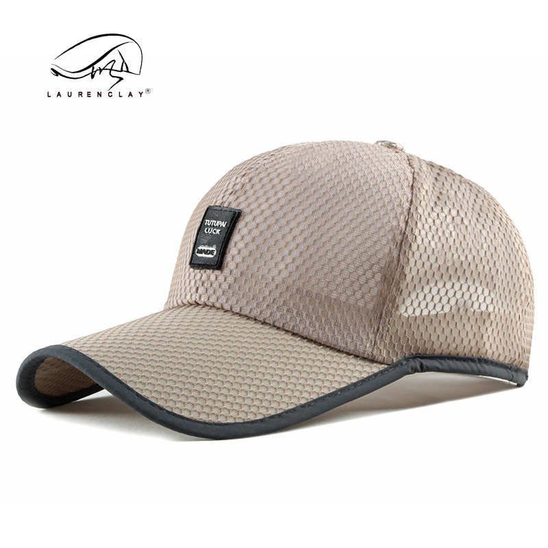 Spring and Summer Outdoor Leisure Peaked Cap Men's Korean Classic Mesh Breathable Net Cap Beach Long Brim Baseball Cap Women