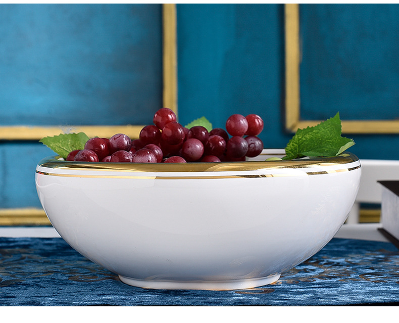 轻奢水果盘陶瓷茶几套装欧式客厅个性摆件现代简约家用糖果盆创意